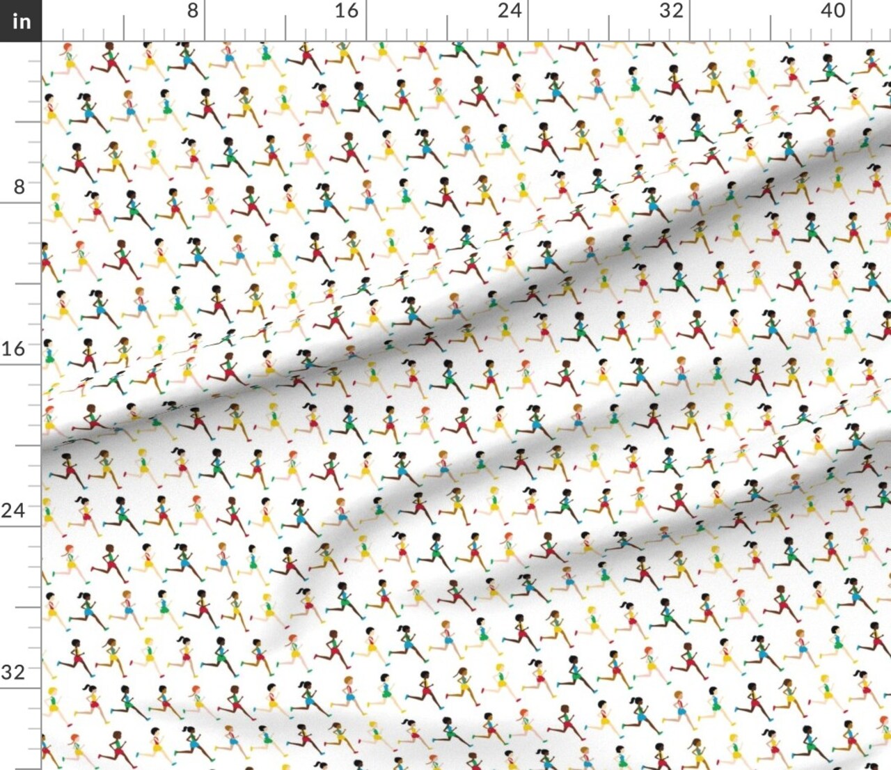 Running World Games Sports Colors Runners Color Marathon Run Custom Printed Fabric by Spoonflower Various Fabrics by the Yard or Fat Quarter